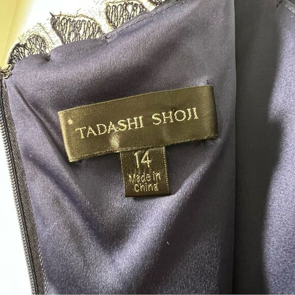 Tadashi Shoji Women’s Size 14 Blue Barbara Crepe Sleeveless Formal Gown Dress - Picture 11 of 16